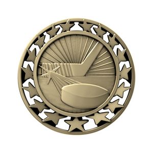 Antique Hockey Star Medal (2-1/2")