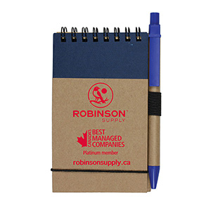 "Arcata" Eco Inspired Jotter Notepad Notebook with Matching Color Eco Inspired Paper Pen
