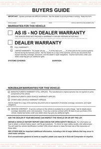 As Is Buyers Guide Forms (Set of 100)