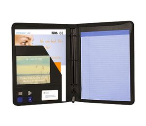 Author Premium Padfolio W/ 3 Ring Binders - Leatherette