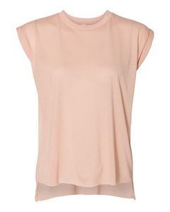 BELLA + CANVASÂ® Women's Flowy Rolled Cuffs Muscle Tee