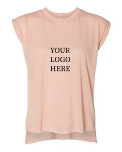 BELLA + CANVASÂ® Women's Flowy Rolled Cuffs Muscle Tee