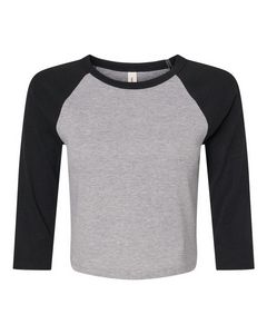 BELLA + CANVASÂ® Women's Micro Rib 3/4 Raglan Sleeve Baby Tee