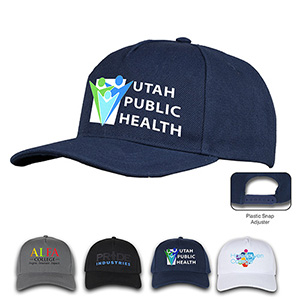 "BELLBROOK" 5-Panel Baseball Hat with Plastic Snap Adjuster