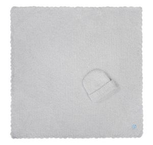 Baby Blanket - Solid w/ Cap - Chenilla Classicâ„¢ - Ice Blue - 30*30