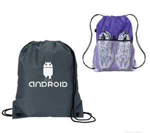 Backpack Drawstring Sports Bag W/ Mesh Compartment