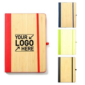 Bamboo Cover Notebook w/Pen Holder
