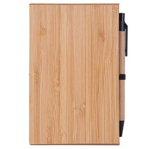 Bamboo Phone Holder Notepad & Pen Set w/Sticky Notes