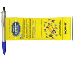 Banner Pen w/Clear Flat Clip & Chrome Plunger