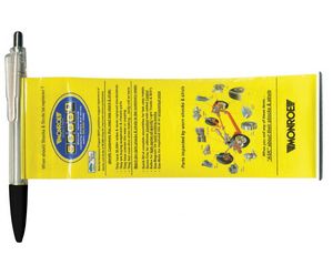 Banner Pen w/Clear Flat Clip & Chrome Plunger