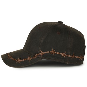 Barbed-Wire Embroidered Solid Back Hat