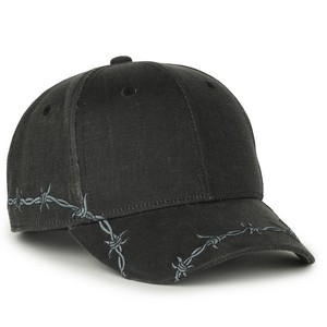 Barbed-Wire Embroidered Solid Back Hat