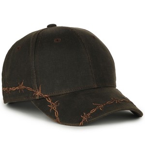 Barbed-Wire Embroidered Solid Back Hat
