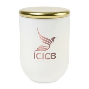 Be HomeÂ® Cora Blown Glass Candle - White-Vanilla Bean