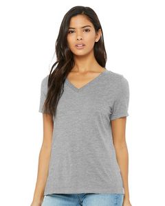 Bella+CanvasÂ® Women's Relaxed Heather CVC V-Neck Tee