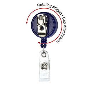"Bellefontaine VL" Retractable Badge Reel & Badge Holder w/Rotating Alligator Clip (Full Color)
