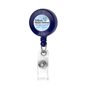 "Bellefontaine VL" Retractable Badge Reel & Badge Holder w/Rotating Alligator Clip (Full Color)