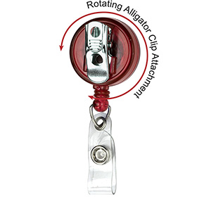 "Bellefontaine VL" Retractable Badge Reel & Badge Holder w/Rotating Alligator Clip (Full Color)