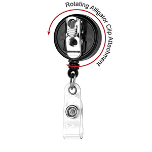 "Bellefontaine VL" Retractable Badge Reel & Badge Holder w/Rotating Alligator Clip (Full Color)