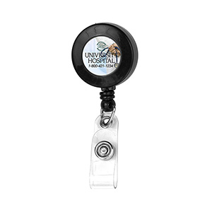 "Bellefontaine VL" Retractable Badge Reel & Badge Holder w/Rotating Alligator Clip (Full Color)