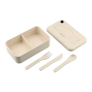 Bento Lunch Box Bamboo Fiber with Utensils