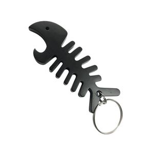 Big Fish Bone Bottle Opener & Cord Winder Keychain