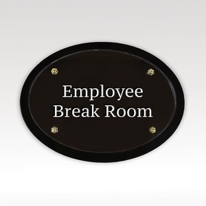 Black Acrylic Oval Plaque