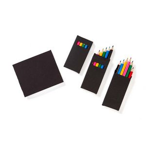 Black Custom Cover Adult Coloring Book & 6-Color Pencil Set To-Go