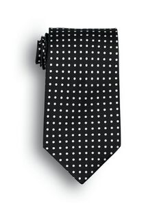 Black Newport Polka Dot Wet Dyed Silk Tie