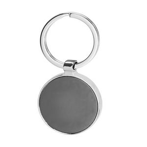 Black Round Metal Key Chain