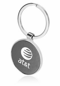 Black Round Metal Key Chain