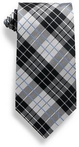 Black/Gray Plaid Silk Tie
