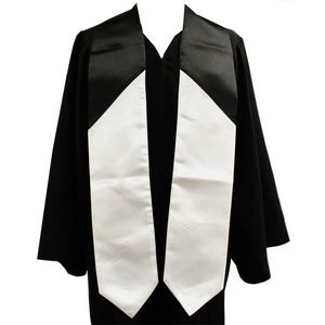 Black/White 72" Graduation Stole 2-pc Construction