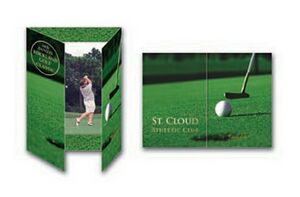 Blank Horizontal Golf Gatefold Event Folder (4"x6")