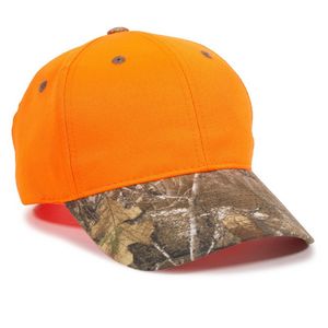 Blaze Orange Cap w/Camo Visor