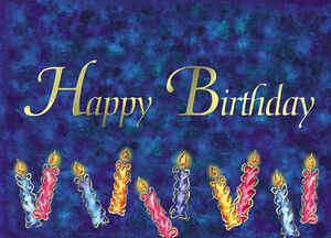 Blue Happy Birthday Candles Everyday Greeting Card (5"x7")