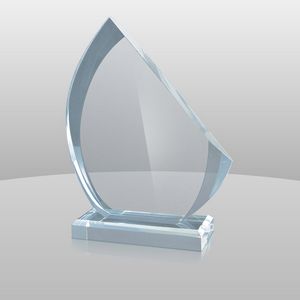 Blue Sail Shape Award (10"x7"x2")