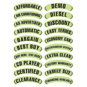 Blue & Yellow Arch Slogan Decals (Set of 12)