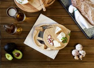 Brie Circular Cutting Board w/3 Cheese Tools