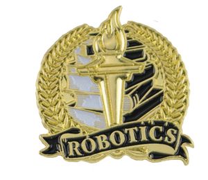 Bright Gold Academic Robotics Lapel Pin (1-1/8")
