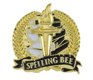 Bright Gold Academic Spelling Bee Lapel Pin (1-1/8")