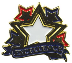 Bright Gold Educational Excellence Lapel Pin (1-1/8")