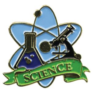 Bright Gold Educational Science Lapel Pin (1-1/8")
