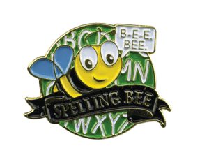 Bright Gold Educational Spelling Bee Lapel Pin (1-1/8")