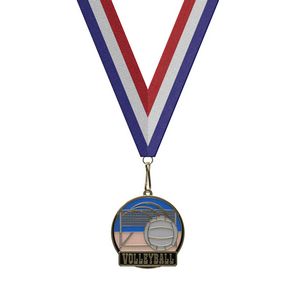 Bright Gold Volleyball High Tech Medallion (2")