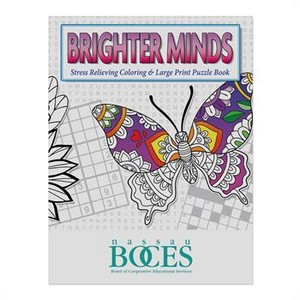 Brighter Minds Large Print Stress Relieving Coloring Book Combo