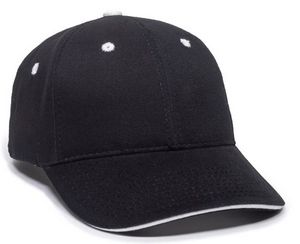 Brushed Twill Cap w/Sandwich Visor