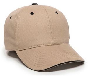 Brushed Twill Cap w/Sandwich Visor