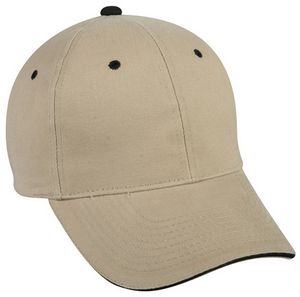 Brushed Twill Cap w/Sandwich Visor
