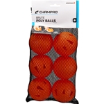 Brute Training Poly Ball 6 pk; Optic Orange
